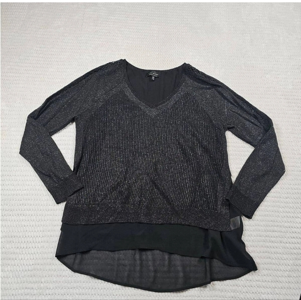 Lucky brand metallic crew neck sweater